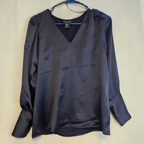 Rachel Zoe Tops - Rachel Zoe Women's XSMALL Midnight Blue Satin Blouse